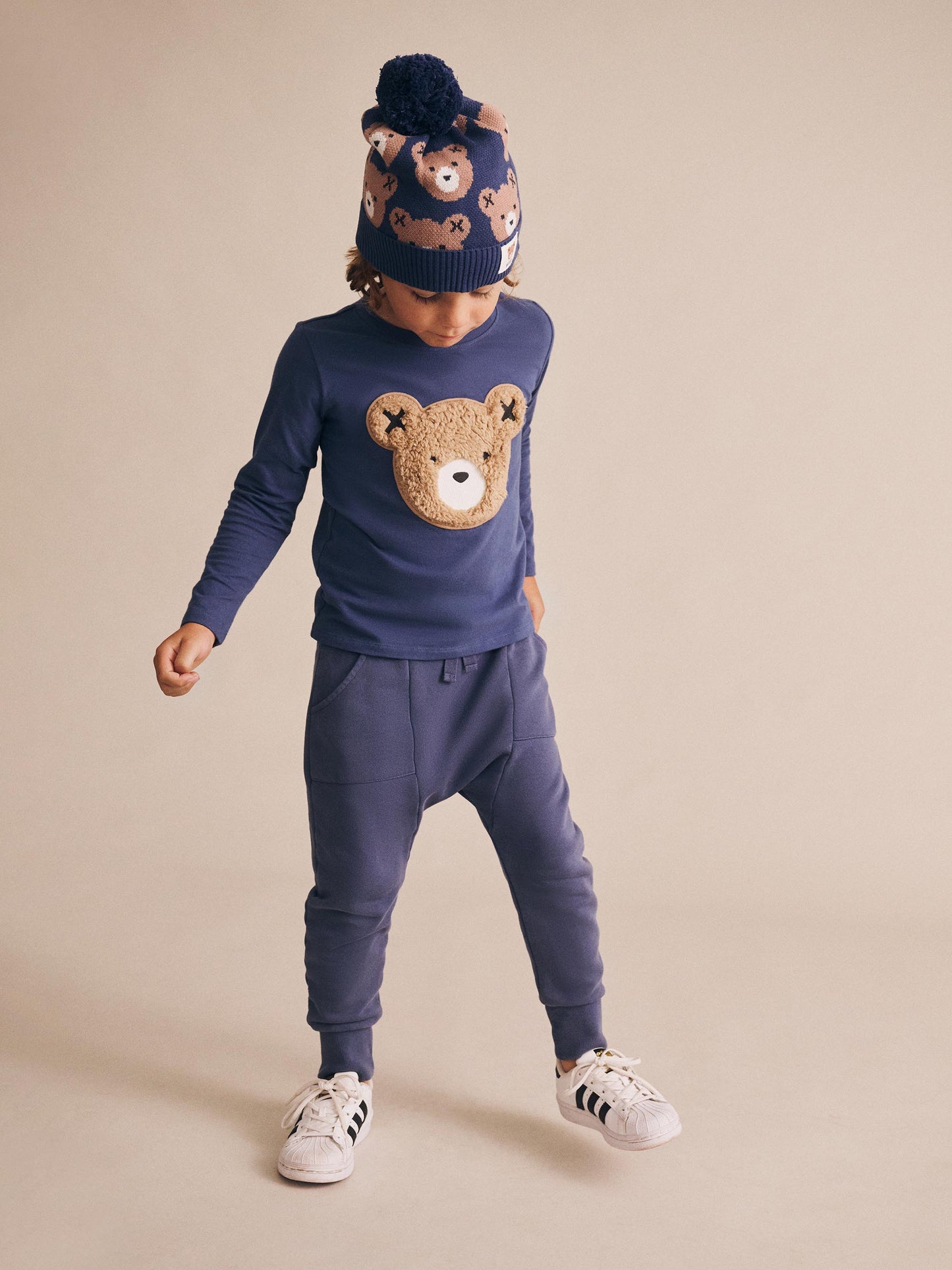 Hux Baby Slouchy Trackpants with Pockets || Navy