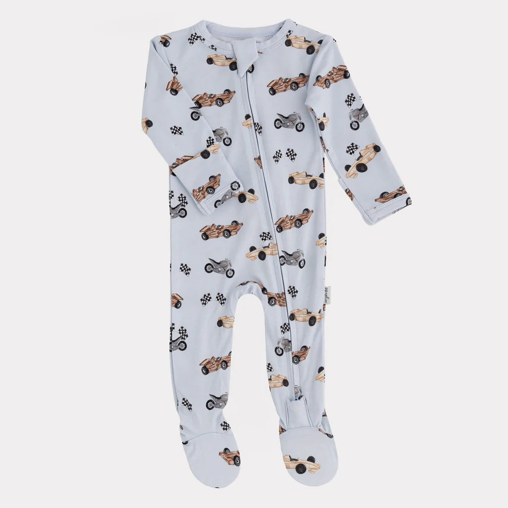 Pip + Phee Bamboo Footie || Vintage Cars