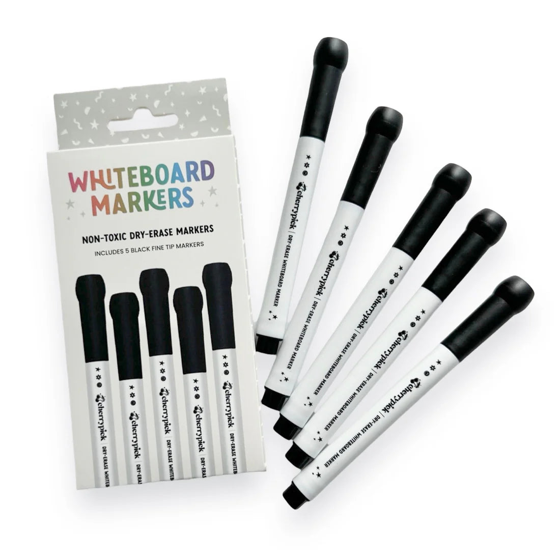 Cherry Pick Whiteboard Dry Erase Markers (5 Piece) || Black