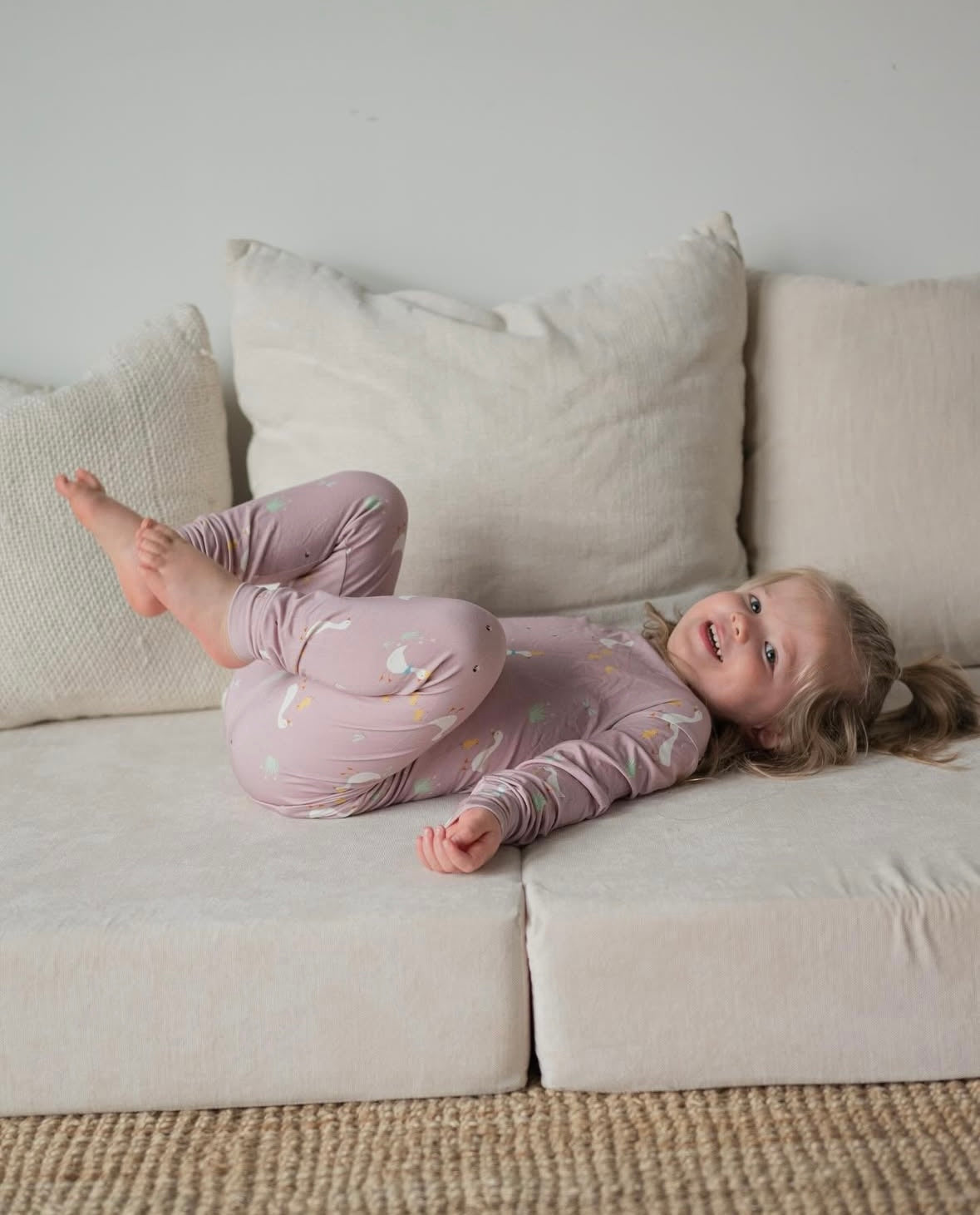 Roobear Little Hatchling Bamboo Two-Piece Pajamas || Petal Pink