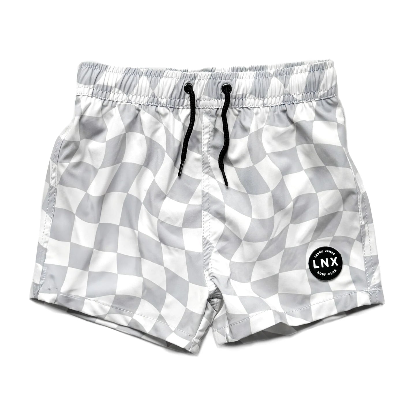 Lenox James Swim Trunks || Wavy Checks Grey