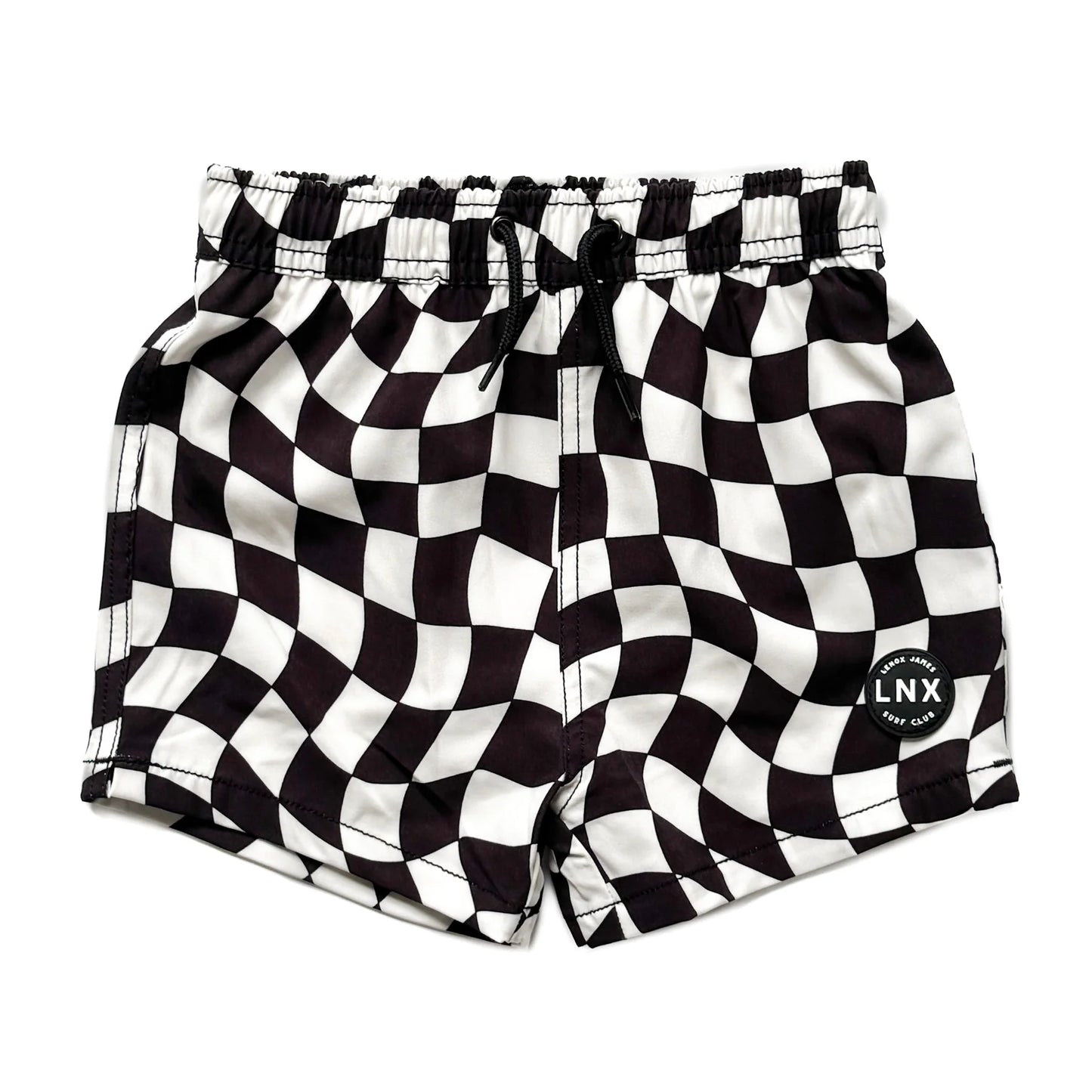 Lenox James Swim Trunks || Wavy Checks Black