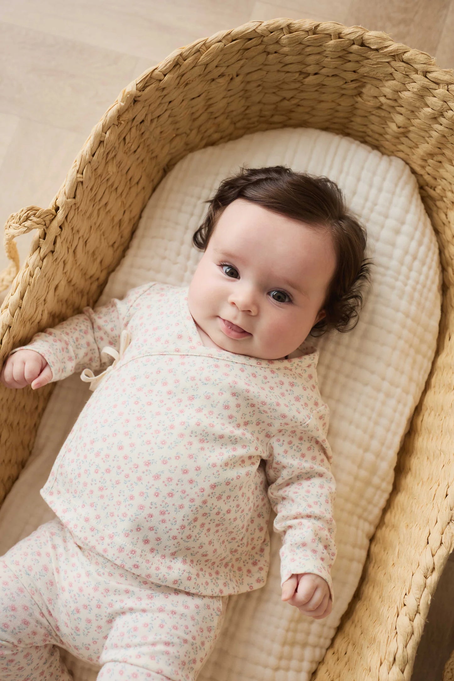 Jamie Kay Organic Cotton Wrap Top || Posy Garden Pink