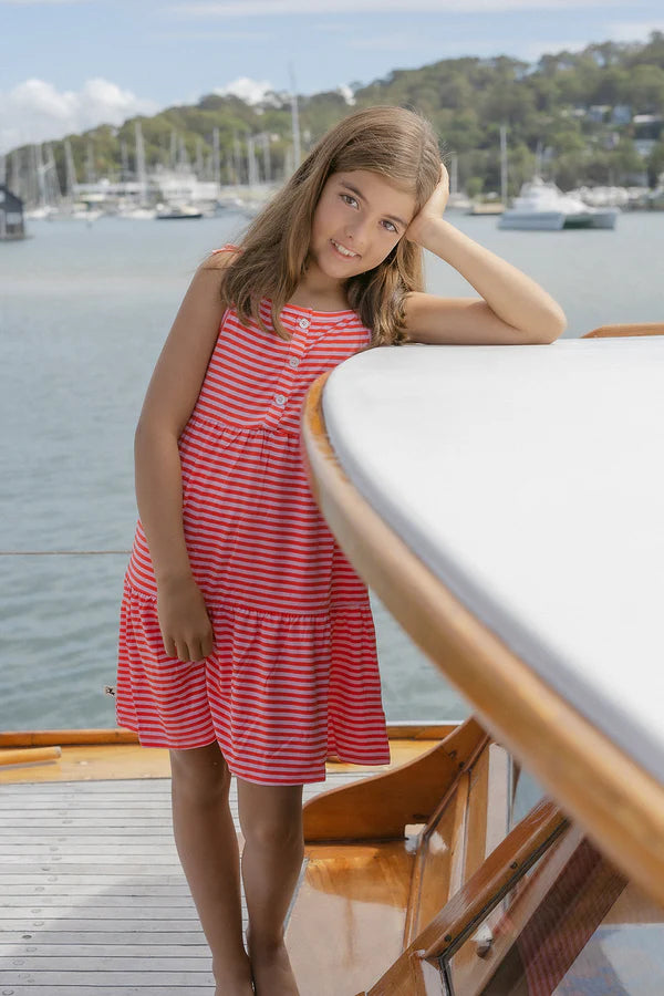Bambi & Birdie Kids Twirl Dress || Pink Stripe