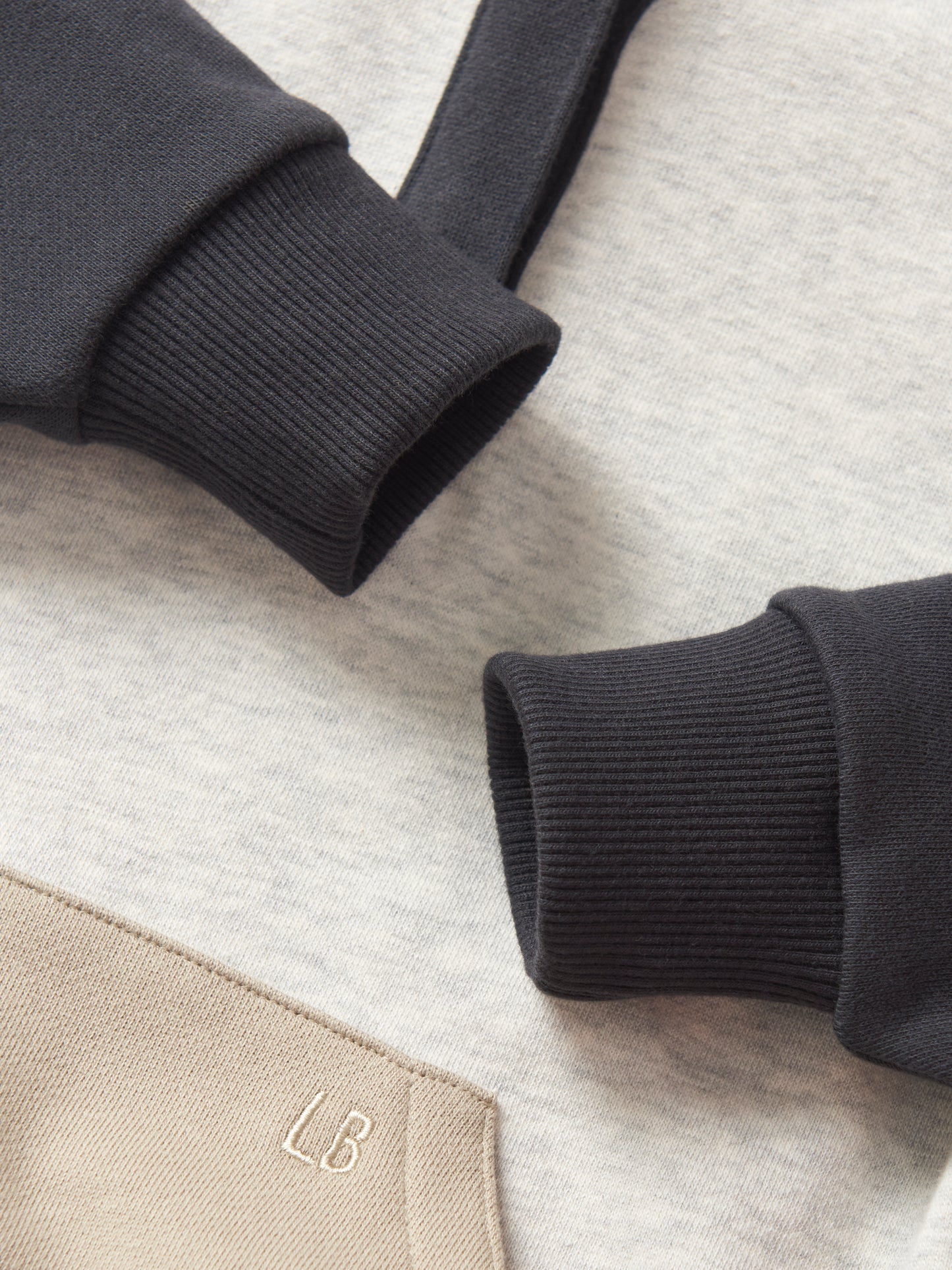 Little Bipsy Colorblock Mockneck Pullover || Stone Grey