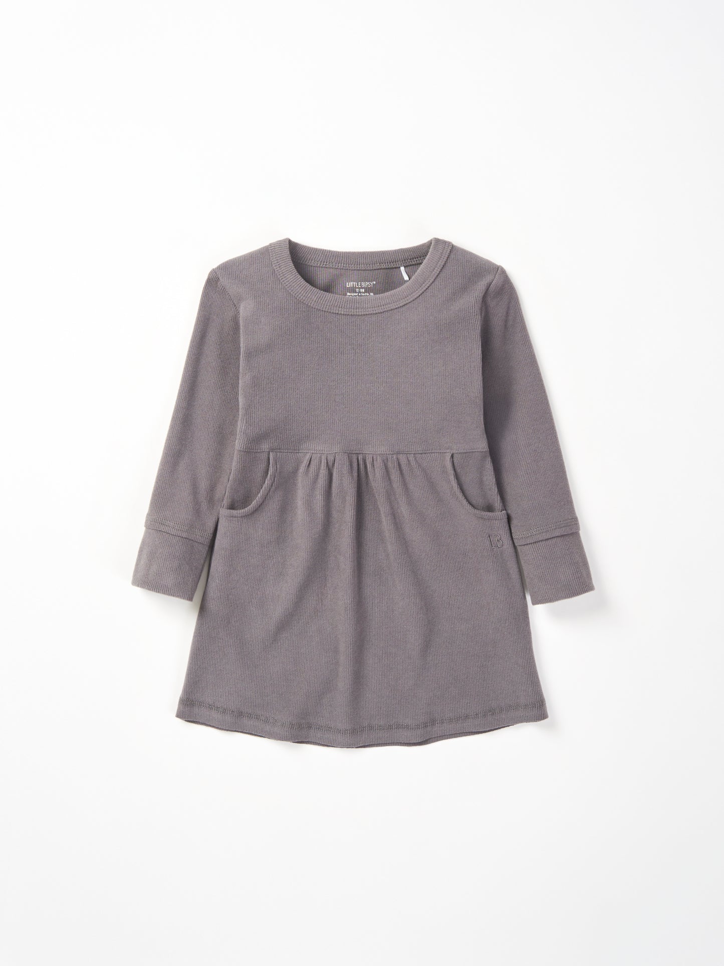 Little Bipsy Ribbed Dress || Graphite