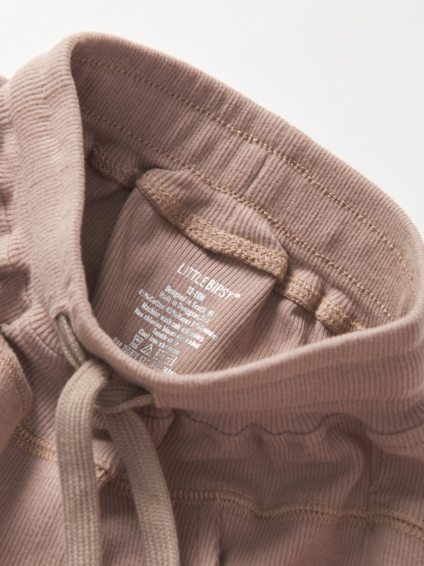 Little Bipsy Ribbed Jogger || Mushroom