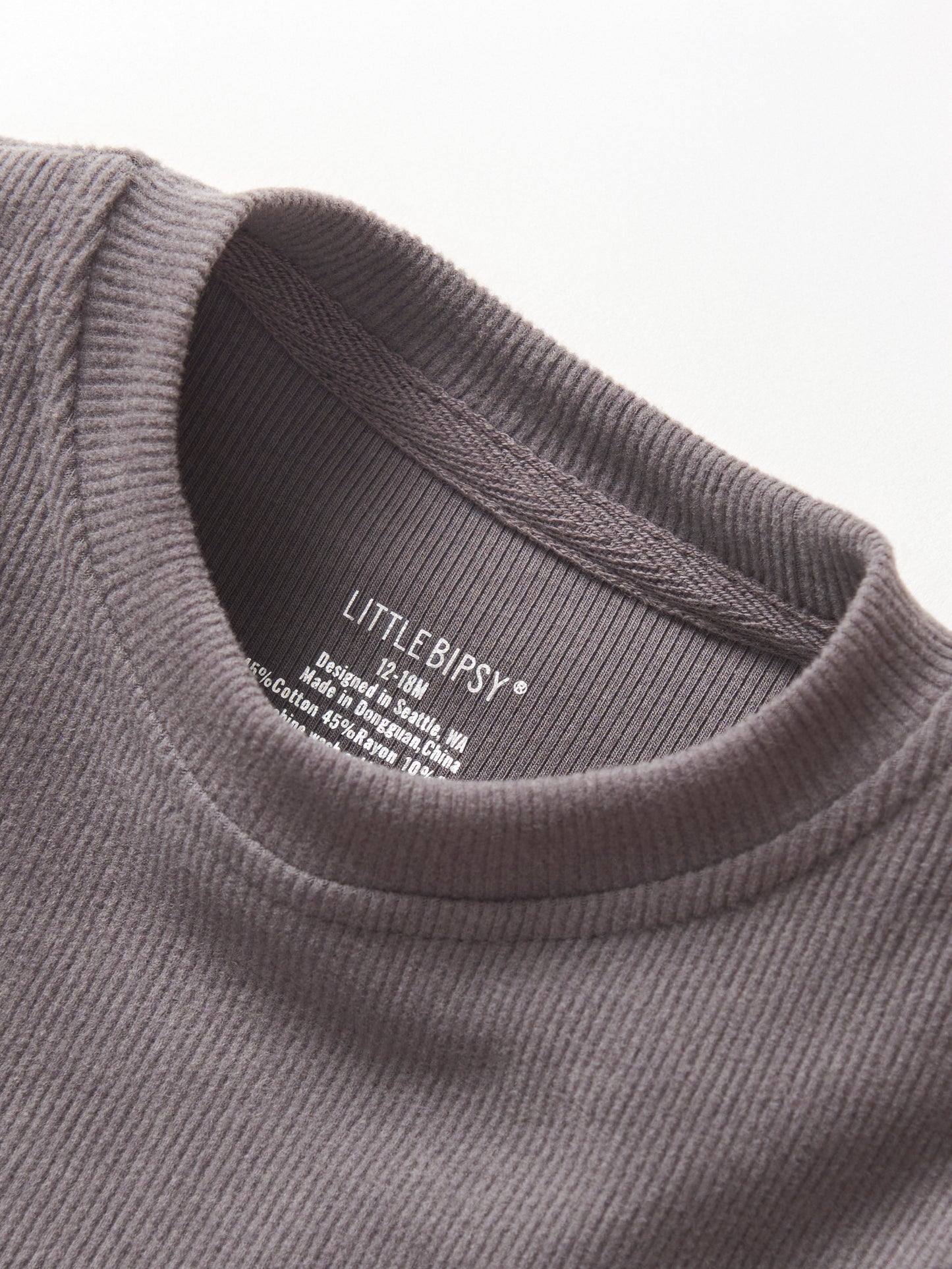 Little Bipsy Ribbed Long Sleeve Tee || Graphite