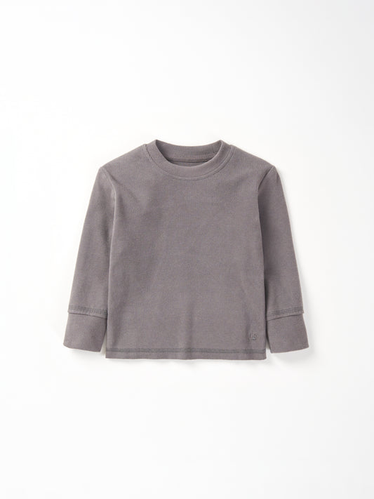 Little Bipsy Ribbed Long Sleeve Tee || Graphite