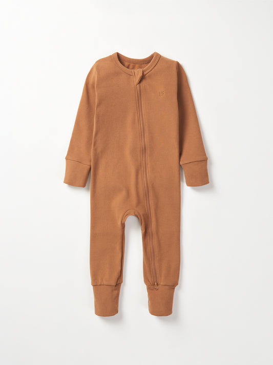 Little Bipsy 2-Way Zip Romper || Chestnut
