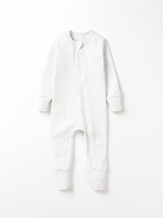 Little Bipsy 2-Way Zip Romper || Heather Grey