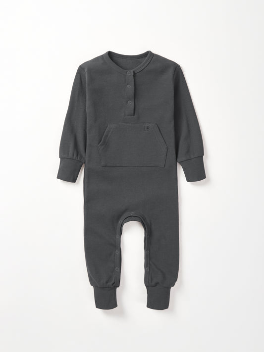 Little Bipsy Waffle Romper || Shadow