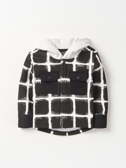 Little Bipsy Checkered Hooded Shacket