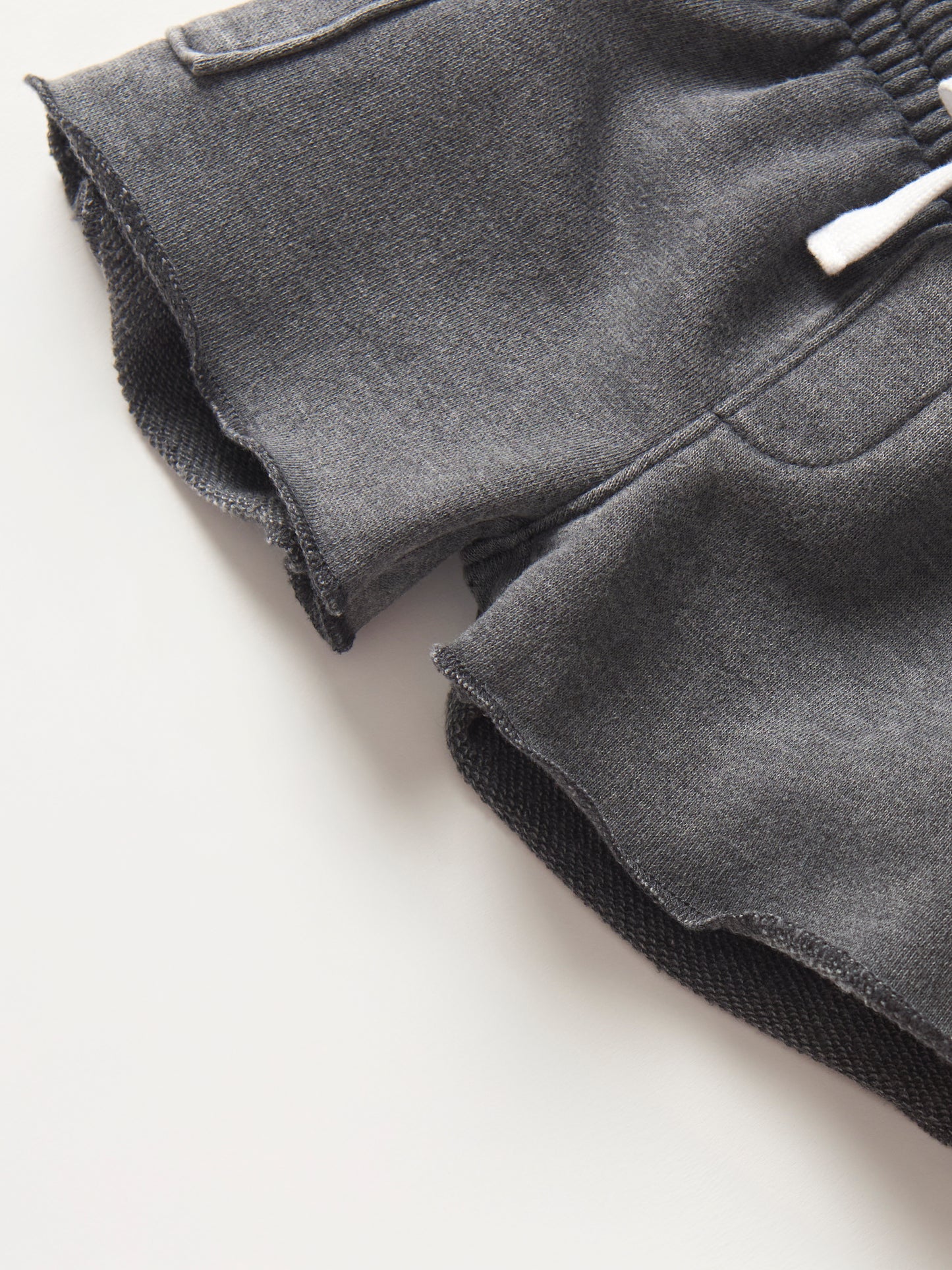 Little Bipsy Raw Edge Cargo Shorts || Charcoal Wash