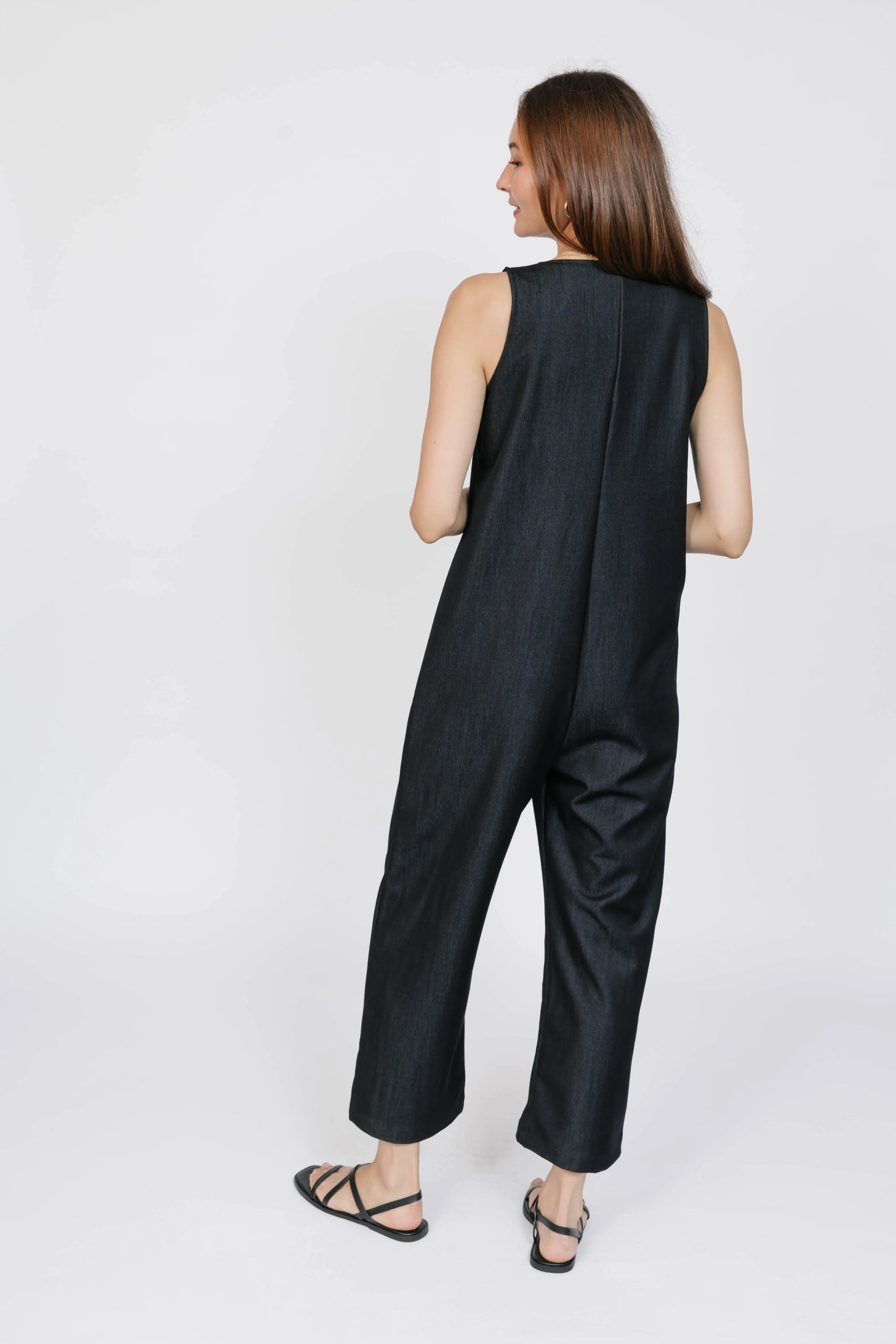 Smash + Tess Melani Denim Romper || Black Denim