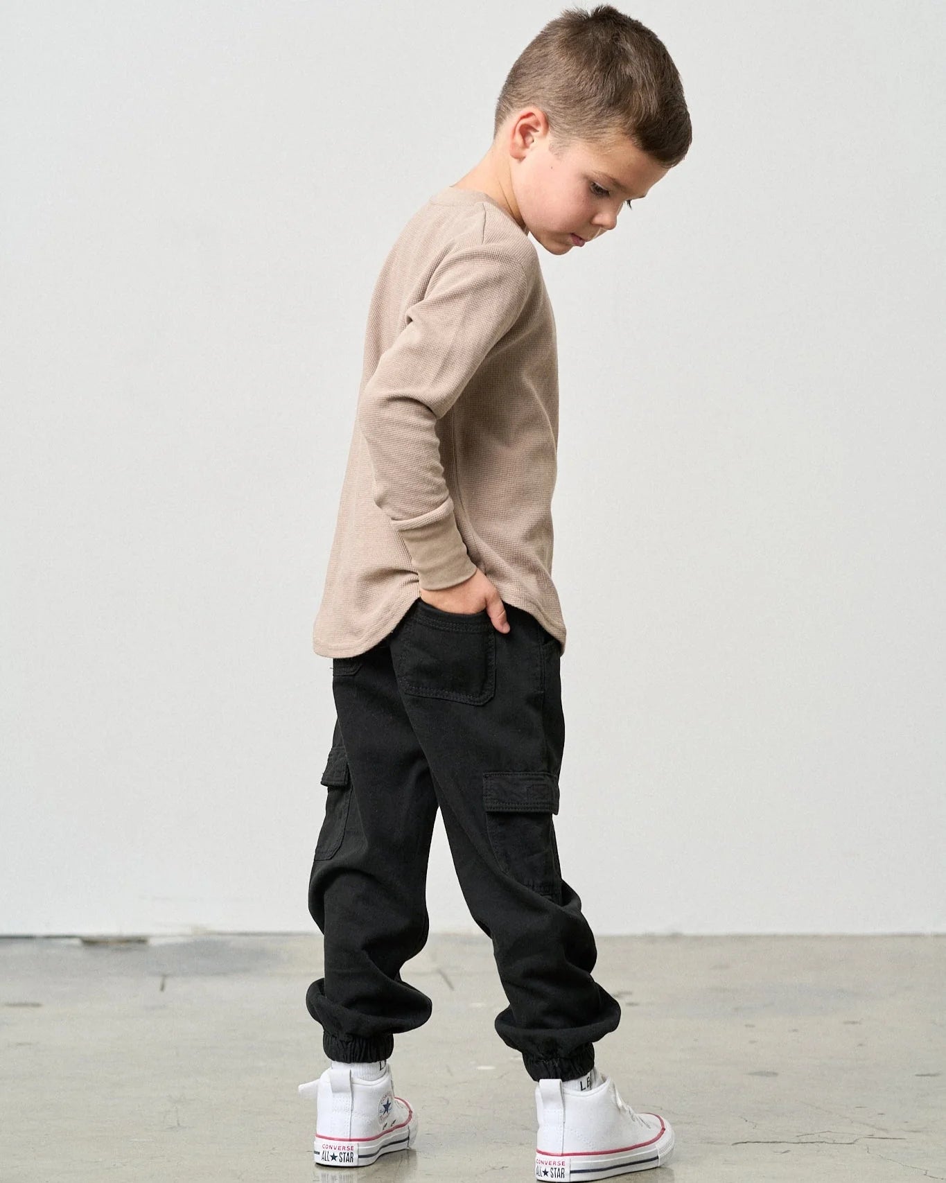 Little Bipsy Cotton Twill Jogger || Black