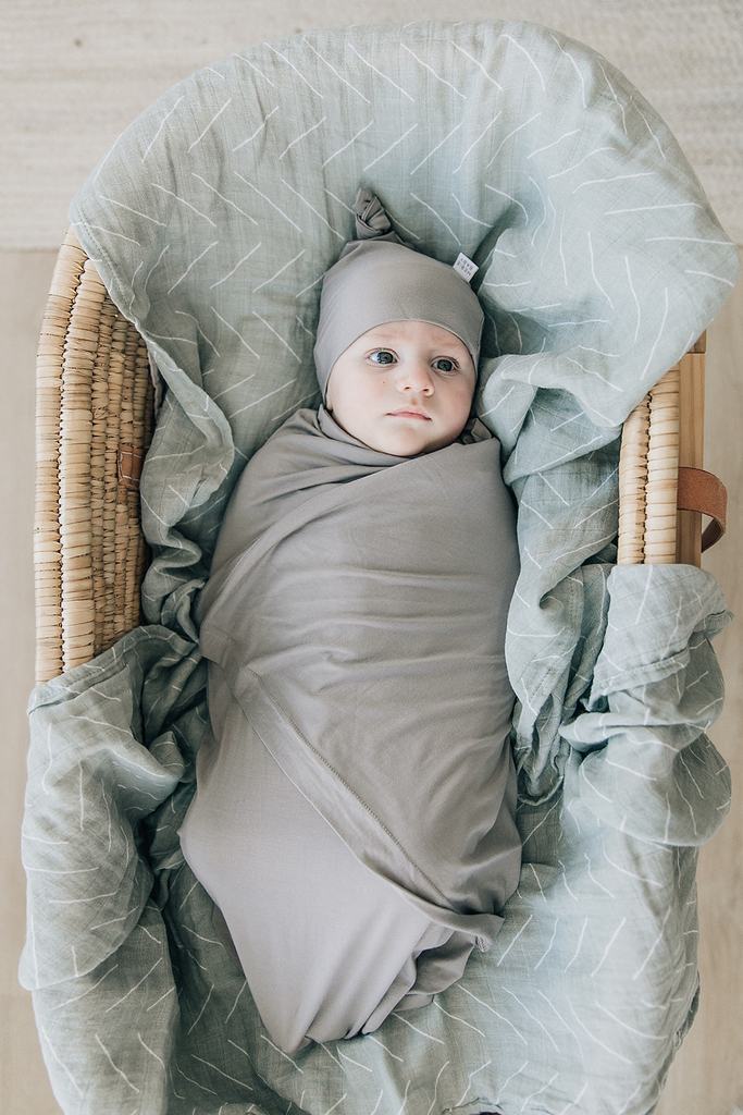 Mebie Baby Bamboo Newborn Knot Hat || Stone