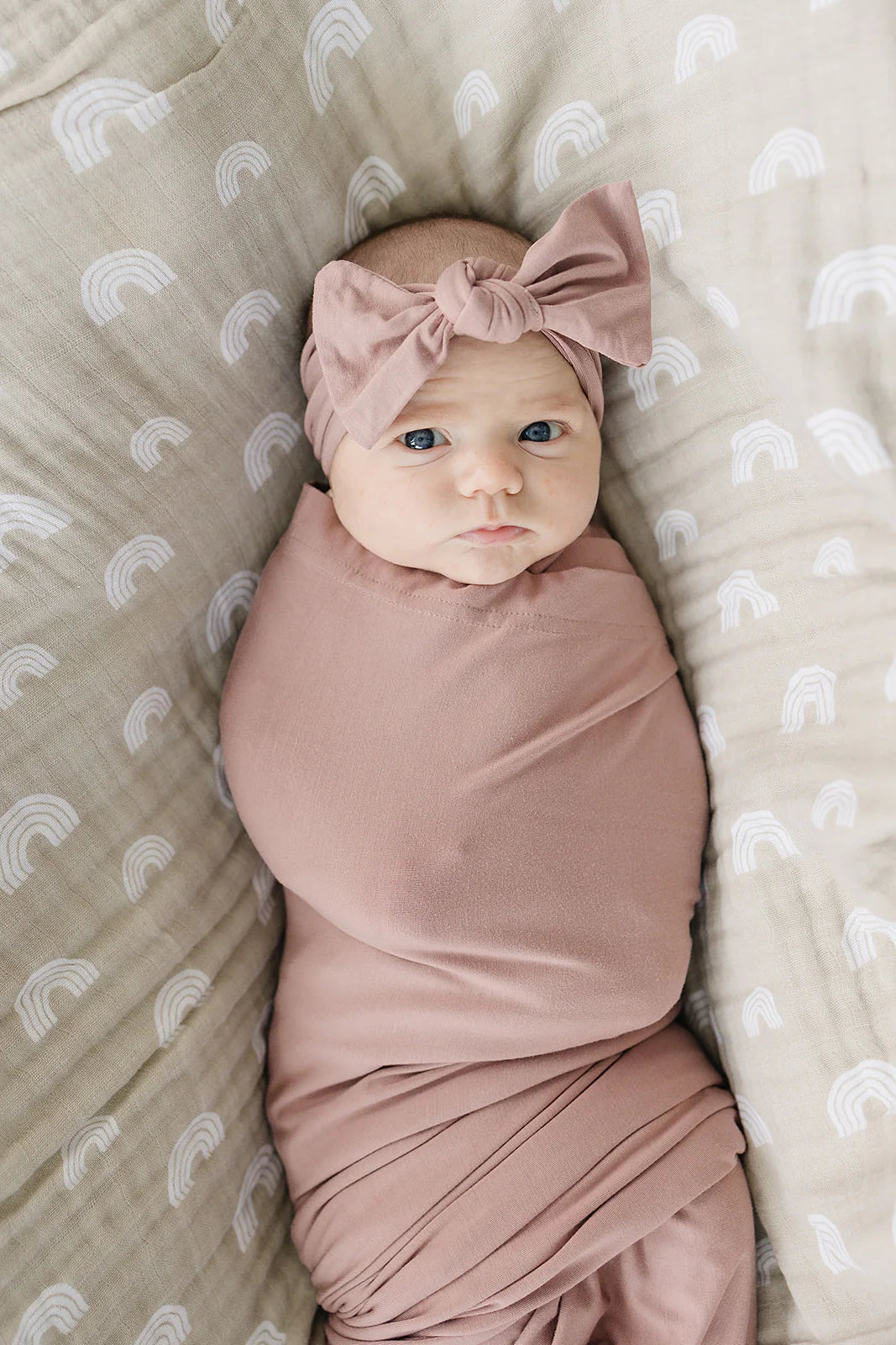 Mebie Baby Bamboo Head Wrap || Dusty Rose