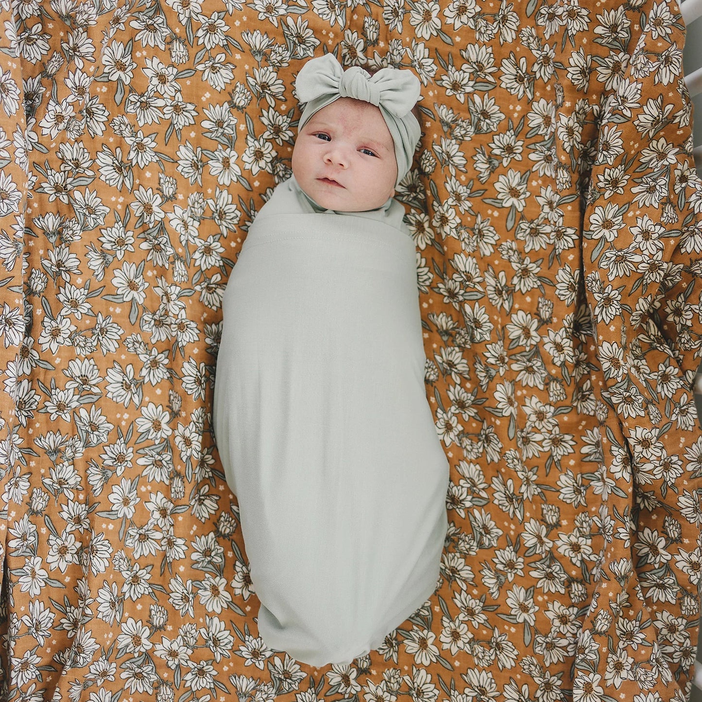 Mebie Baby Bamboo Stretch Swaddle || Stone