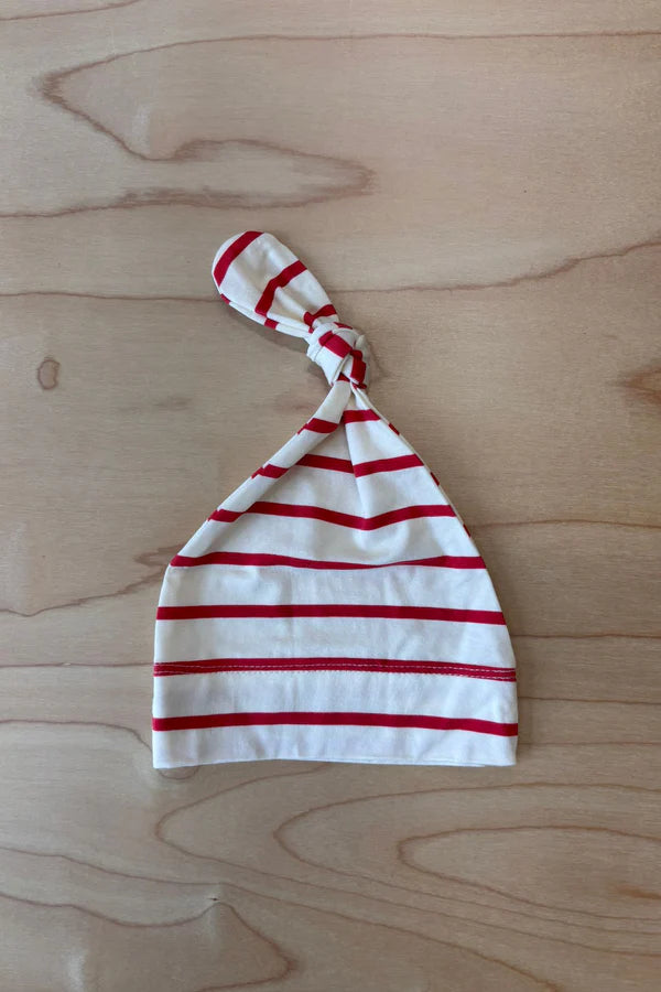 Bambi & Birdie Knotted Hat || Red Stripe