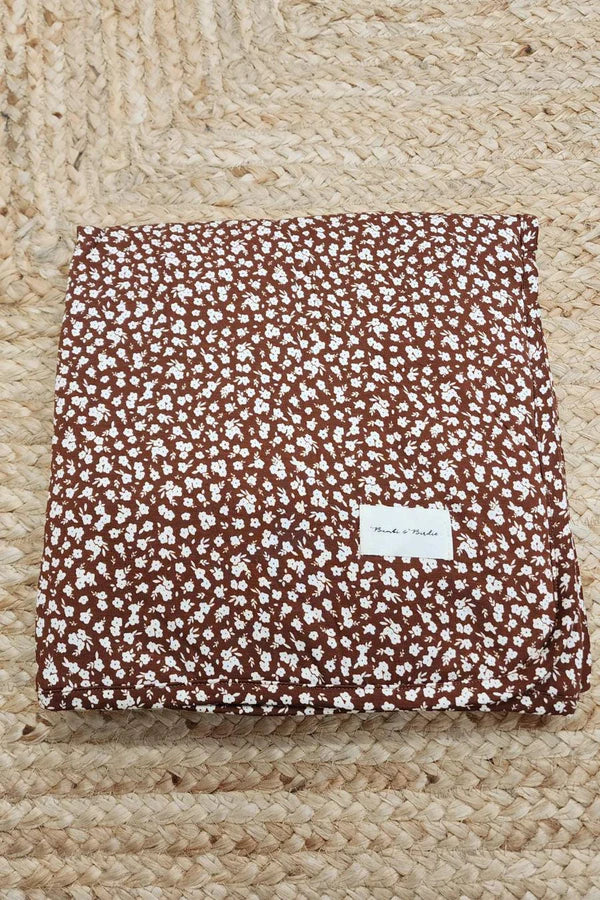 Bambi & Birdie Baby Quilt || Brown Floral