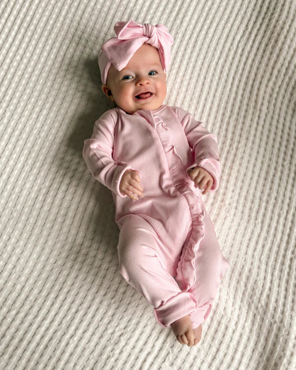 Bambi & Birdie ZIpper Footie || Pink
