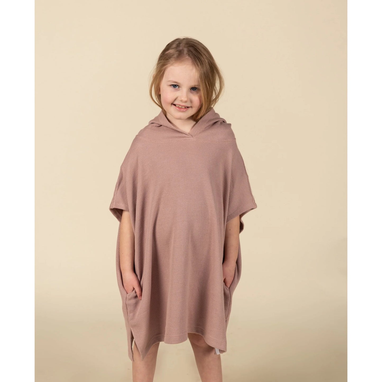 Current Tyed Waffle Beach Poncho || Dusty Rose