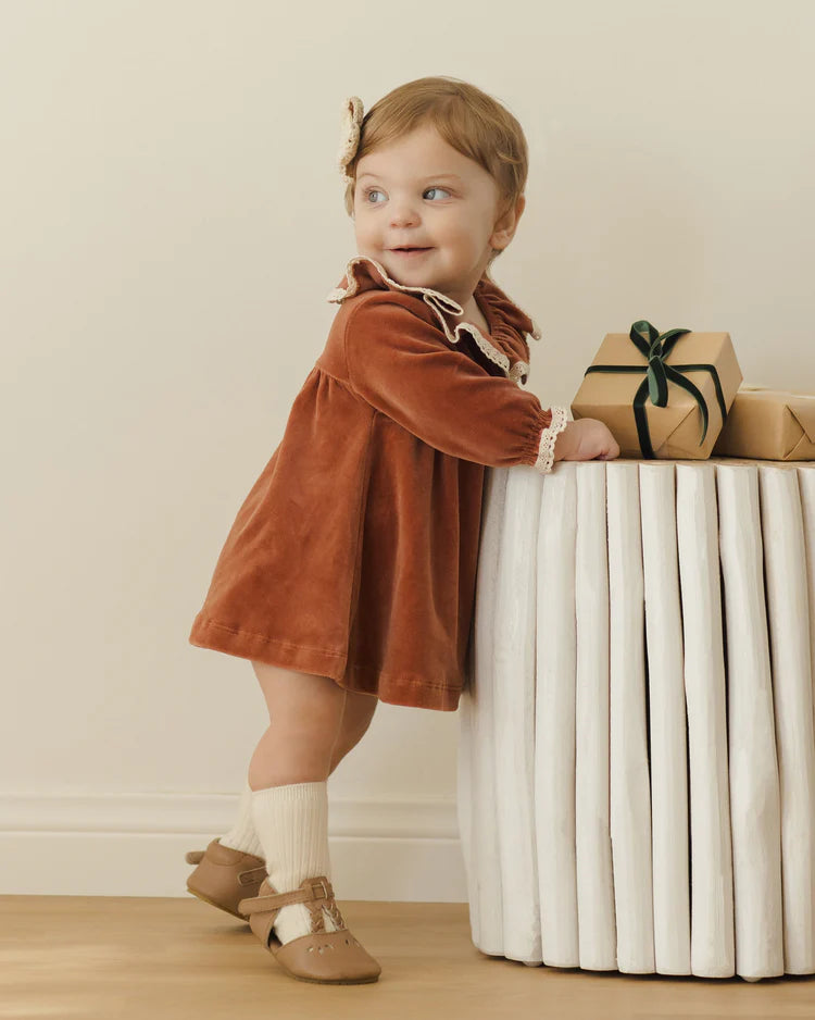 Quincy Mae Velour Dress || Cranberry