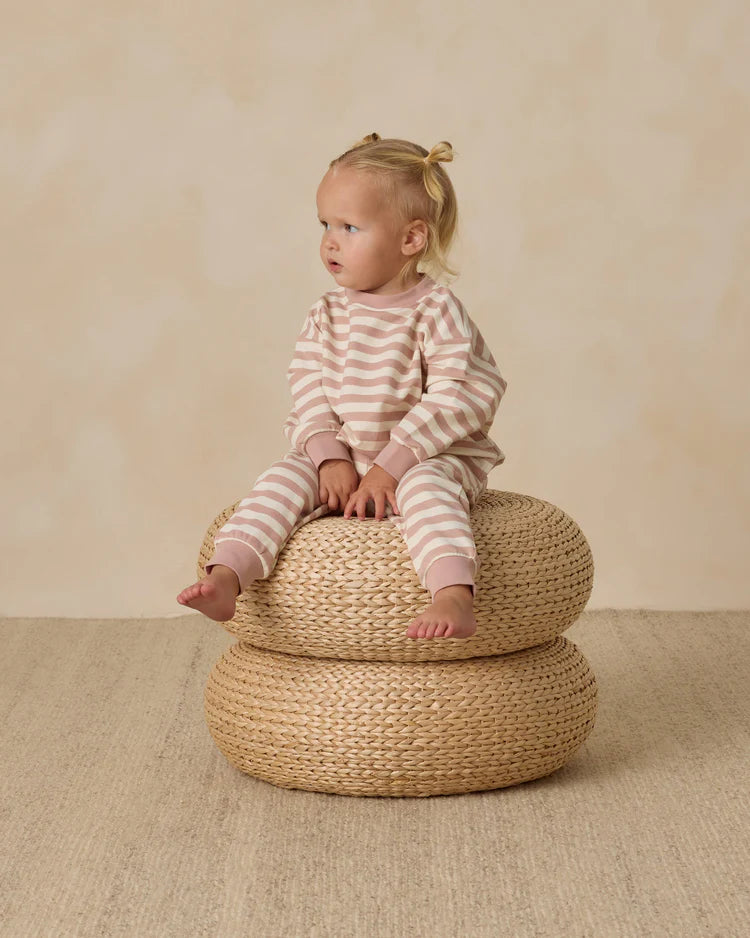 Quincy Mae Relaxed Sweatshirt || Pink Stripe