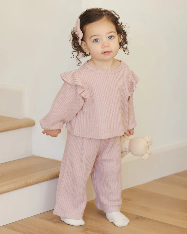 Quincy Mae Ruffle Cozy Set || Rose