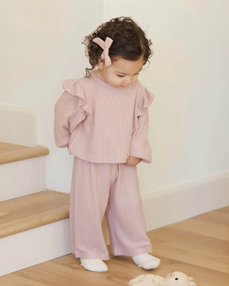 Quincy Mae Ruffle Cozy Set || Rose