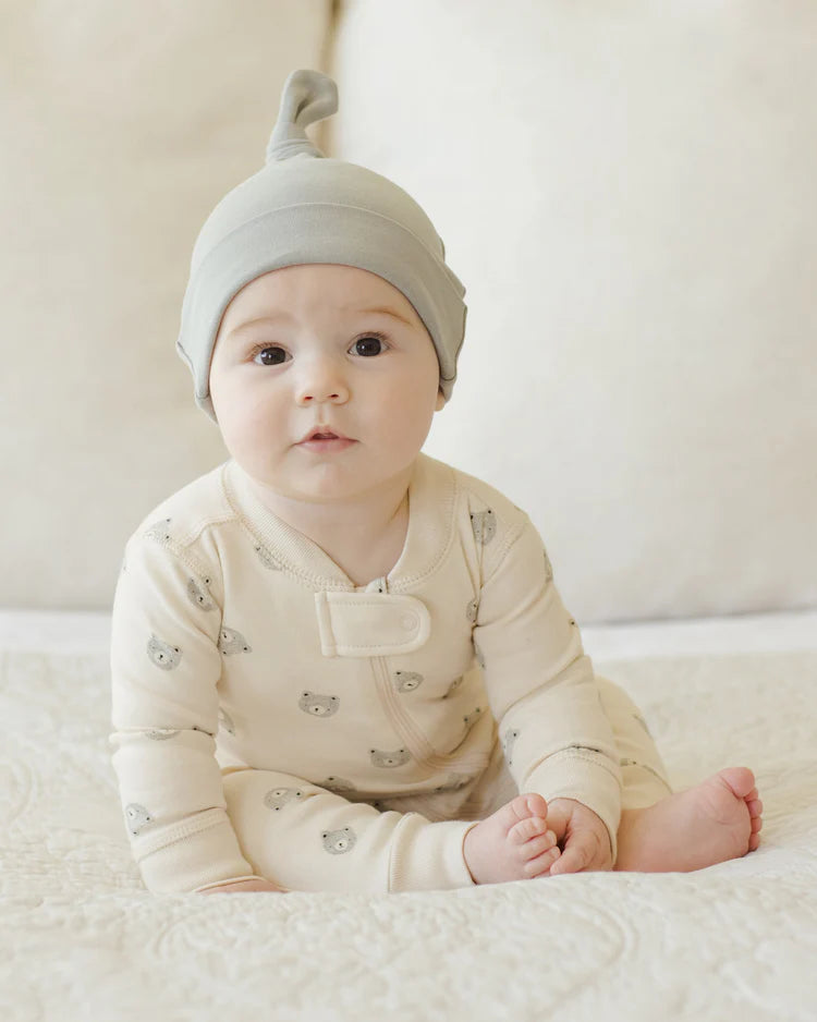 Quincy Mae Bamboo Knotted Baby Hat || Steel Blue