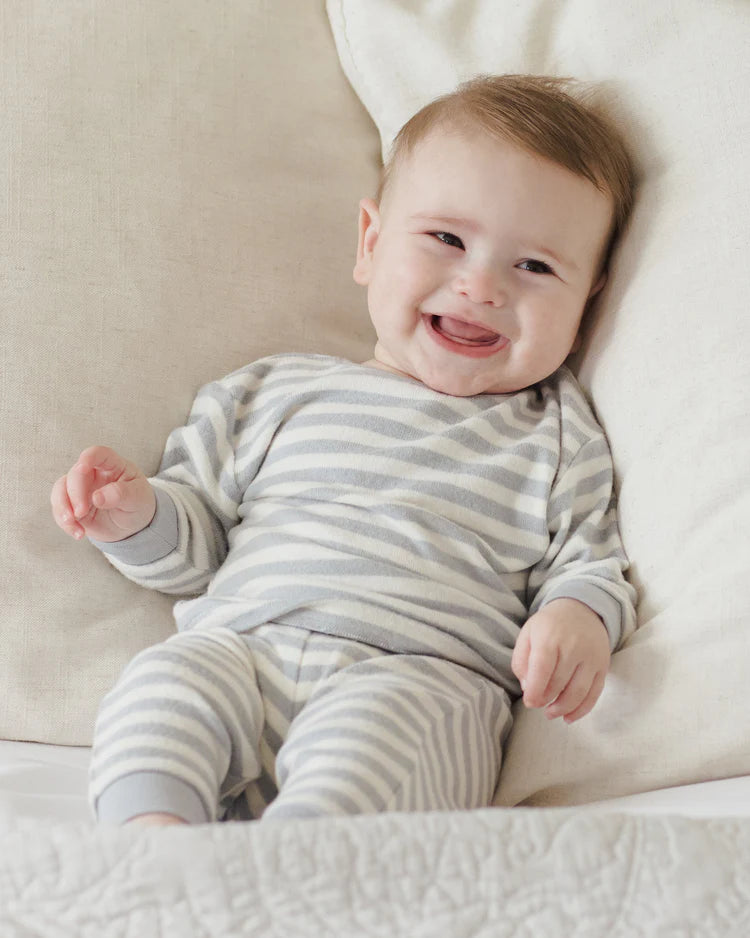 Quincy Mae Cozy Set || Blue Stripe