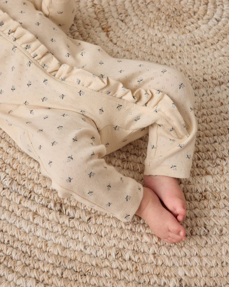 Quincy Mae Ruffle Jumpsuit || Blue Ditsy
