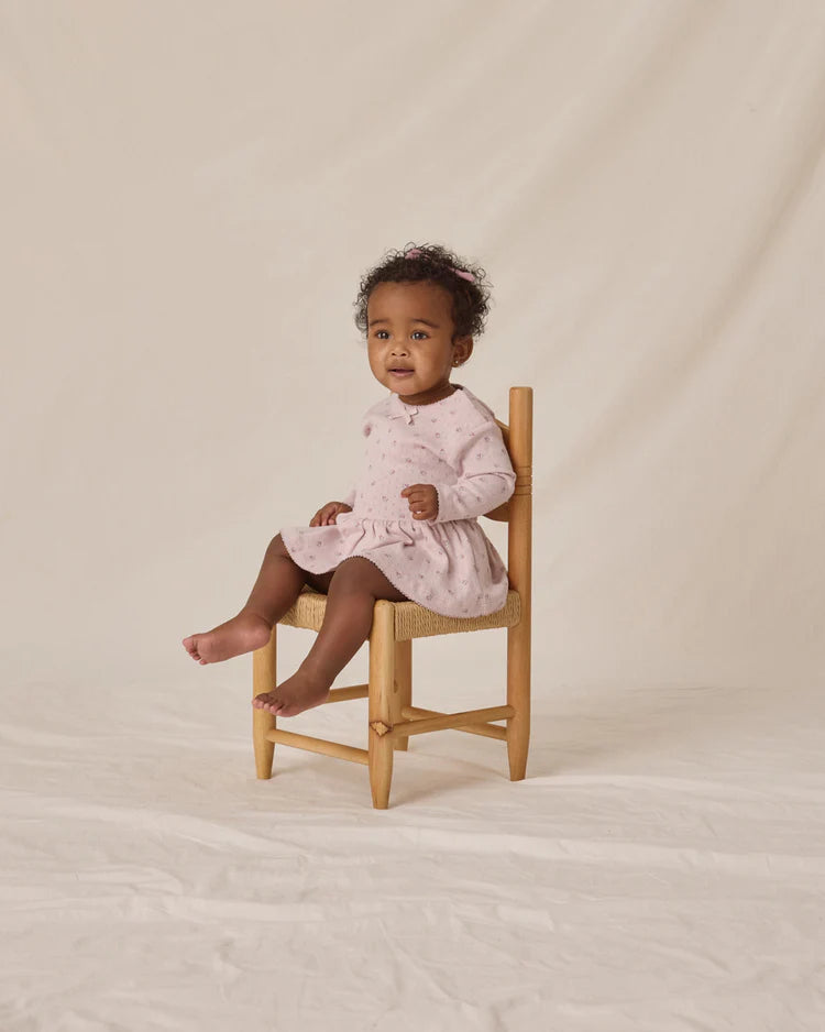 Quincy Mae Pointelle Skirted Bodysuit || Lilac Ditsy