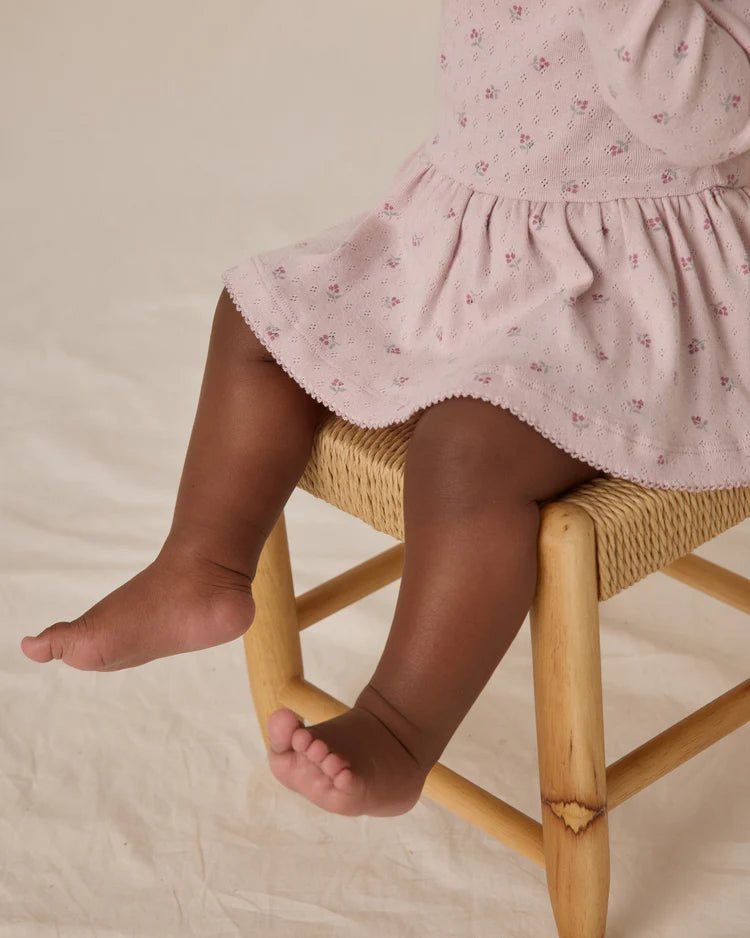 Quincy Mae Pointelle Skirted Bodysuit || Lilac Ditsy