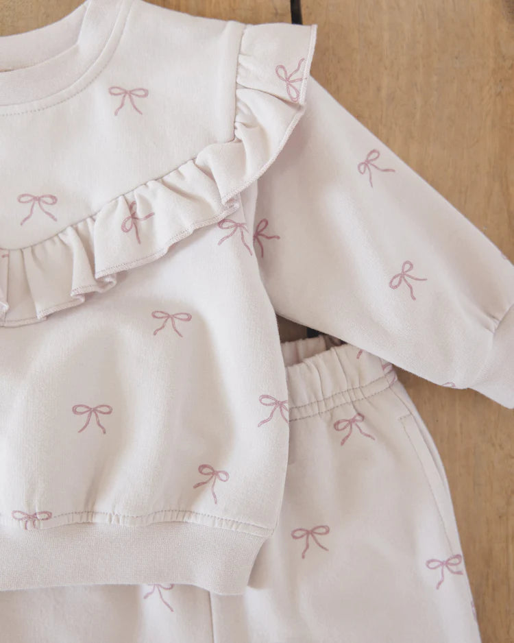 Quincy Mae Relaxed Fleece Sweatshirt || Bows