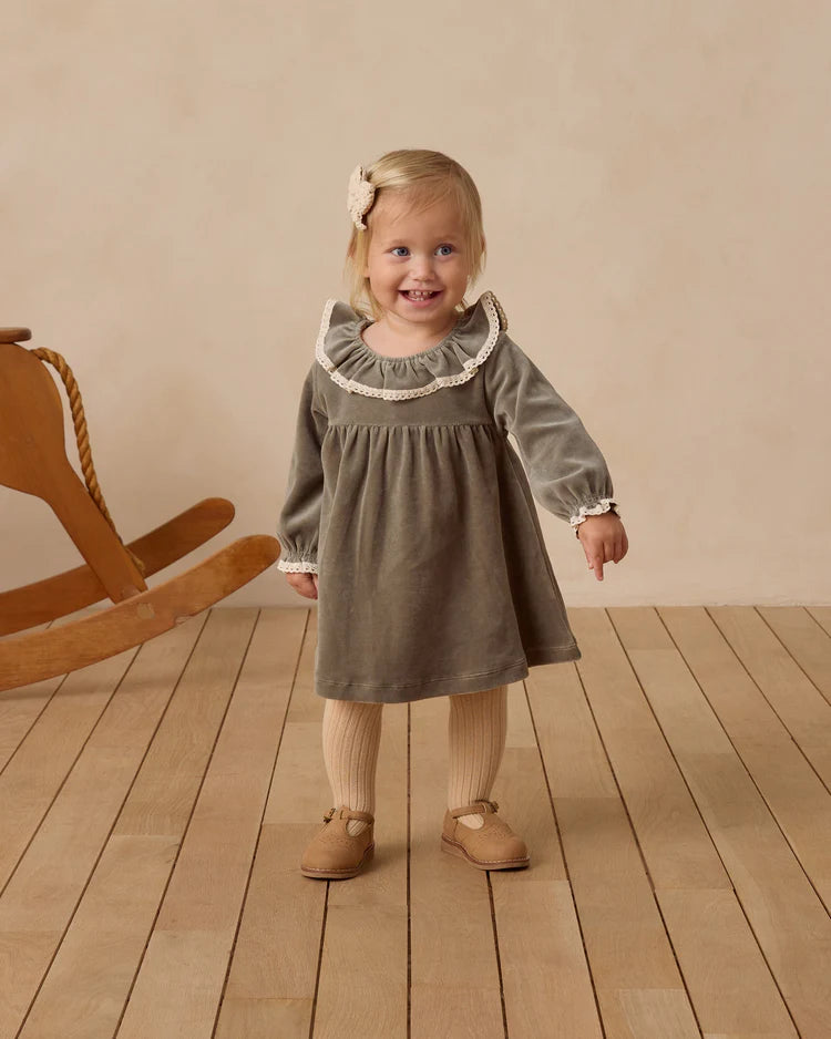 Quincy Mae Velour Dress || Forest