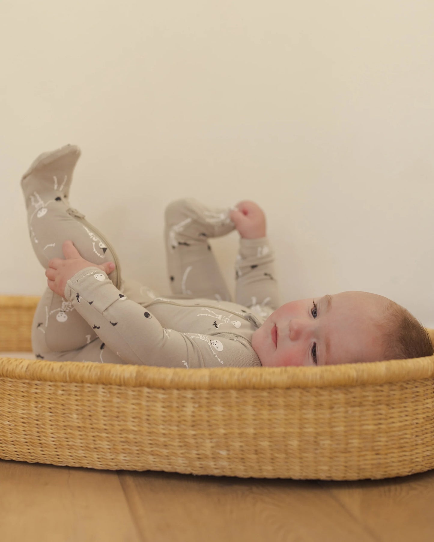 PRE-ORDER Quincy Mae Bamboo Zip Footie || Skeletons