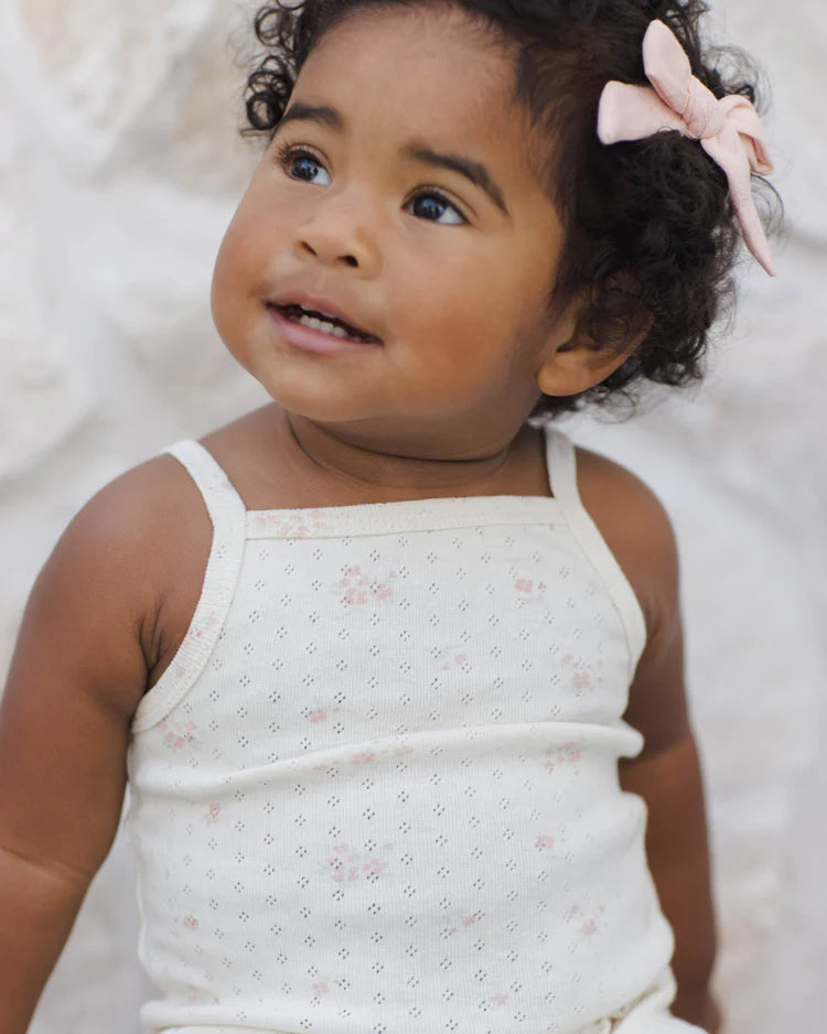 Quincy Mae Pointelle Tank + Shortie Set || Pink Ditsy
