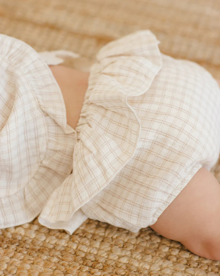 Quincy Mae Ruffled Tulip Top + Bloomer Set || Oat Check