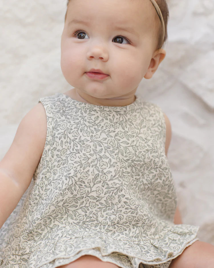Quincy Mae Ruffled Tulip Top + Bloomer Set || Garden Green