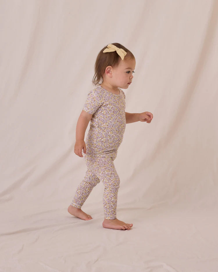 Quincy Mae Short Sleeve Pajama Set || Purple Floral