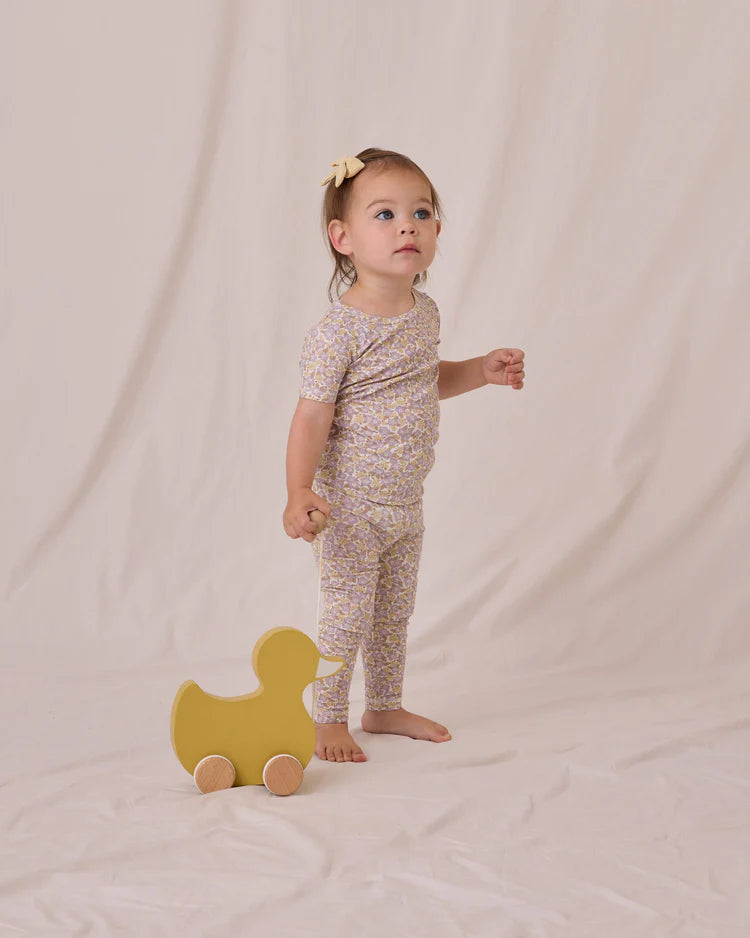 Quincy Mae Short Sleeve Pajama Set || Purple Floral
