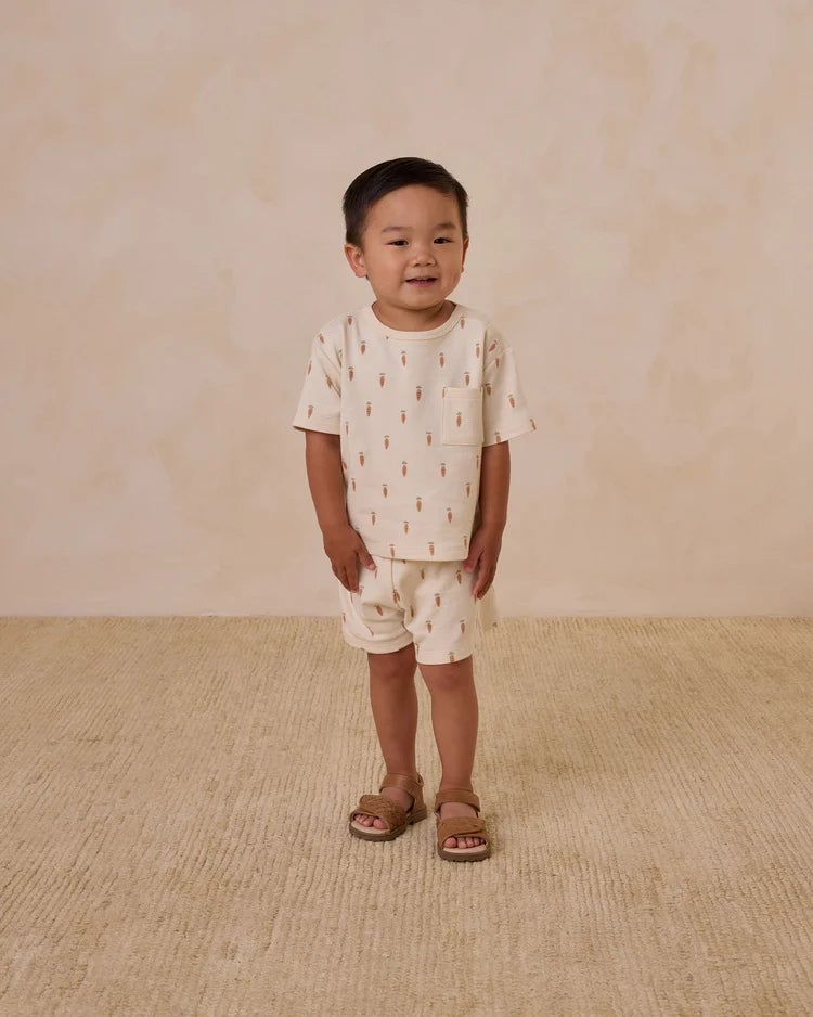 Quincy Mae Boxy Pocket Tee + Short Set || Carrots