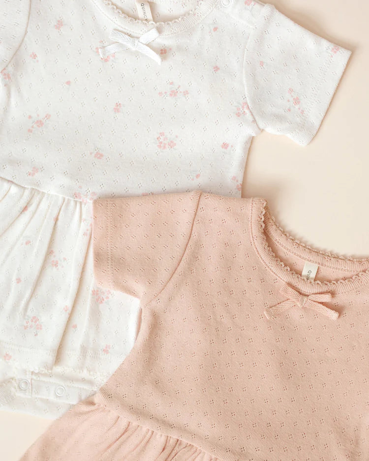 Quincy Mae Pointelle Skirted Bodysuit || Melon