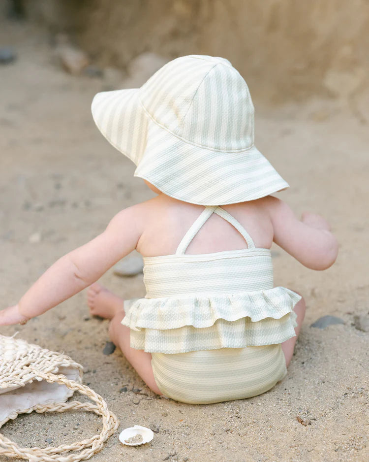 Quincy Mae Sun Hat || Mint Stripe