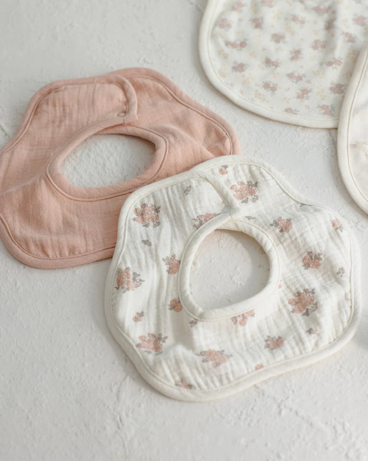 Quincy Mae Flower Bib Pack || Garden Rose, Melon