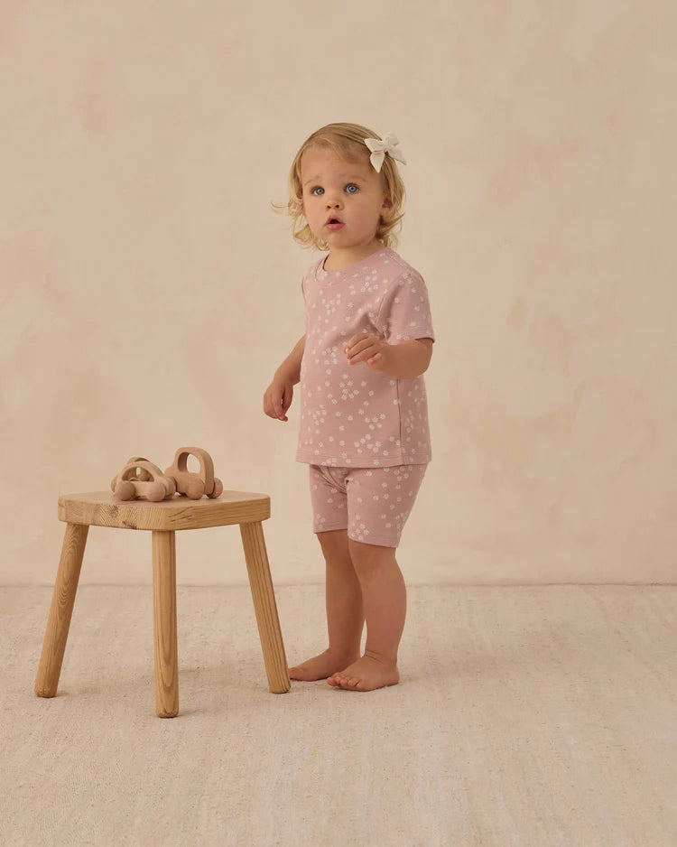 Quincy Mae Summer Pajama Set || Mauve Ditsy