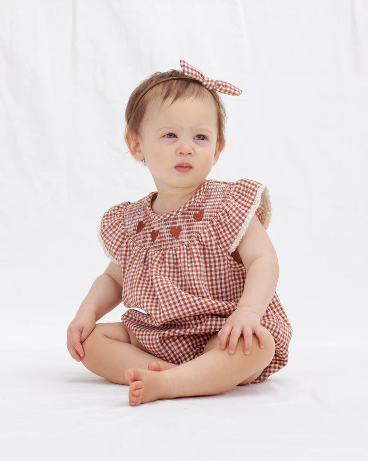 Quincy Mae Little Knot Headband || Red Gingham